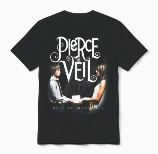 Official Machines Pierce the Veil Selfish Unisex T-Shirt in Black