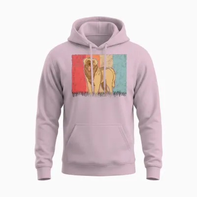 Leonberger Retro Unisex Hoodie - Light Pink