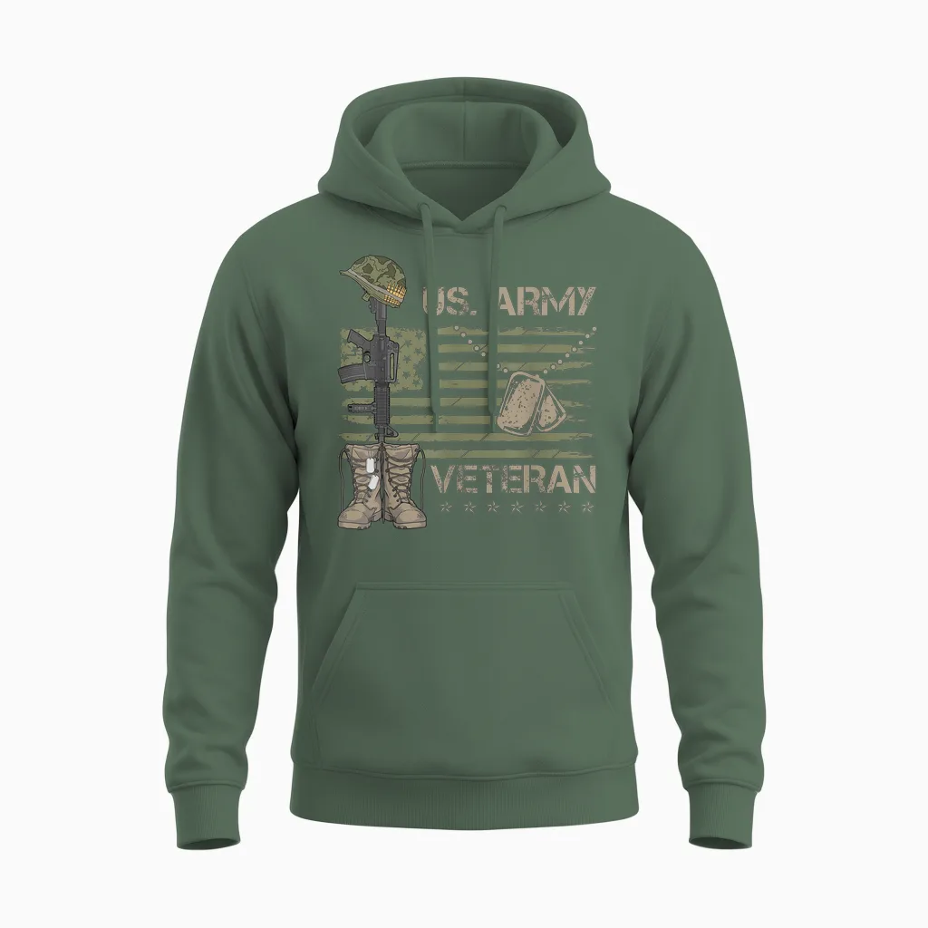 U.s. Army Veteran Unisex Hoodie in Military Green