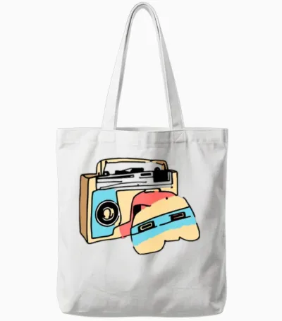 Retro Boombox… Tote Bags - White