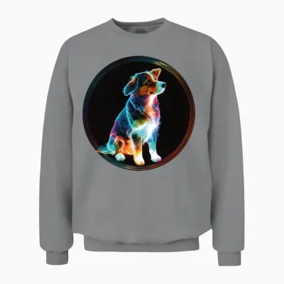 Colourful Cute Dog Unisex Sweatshirt - Sport Grey