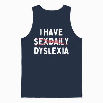 Funny Dyslexia Unisex Tank Top - Navy