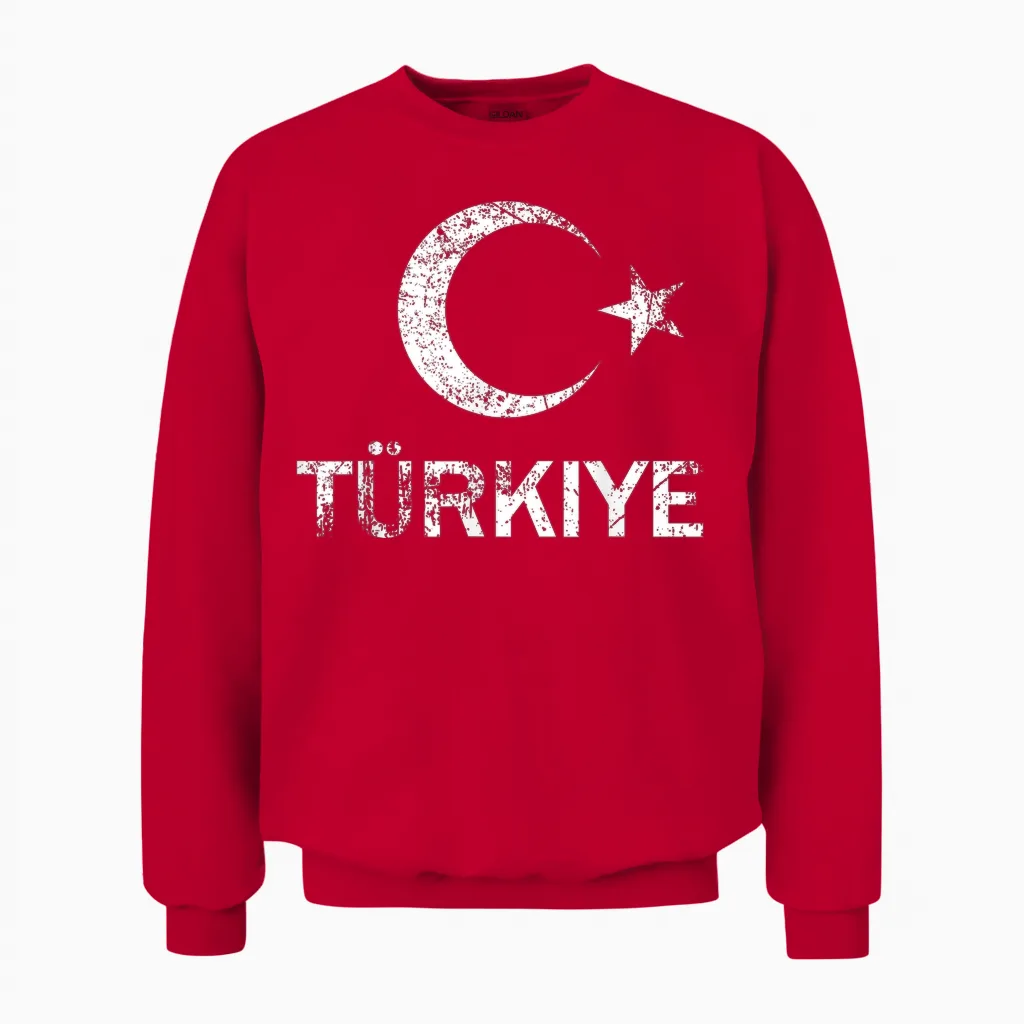 Türkische Flagge Türkiye Unisex Sweatshirt in Red