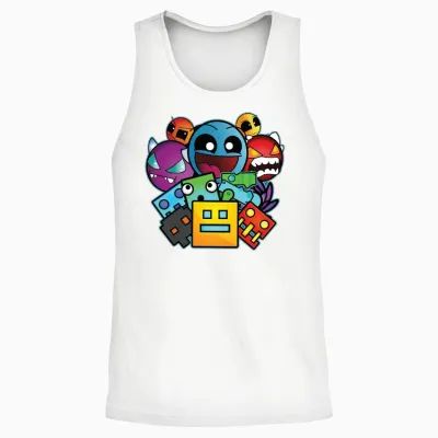 Geometry Dash Unisex Tank Top - White