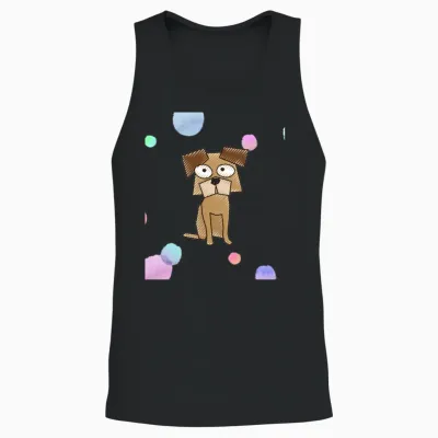 Funny Dog Unisex Tank Top - Black