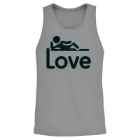 3d Love Typography with Creative Design Unisex Tank Top - Sport Grey – 2
