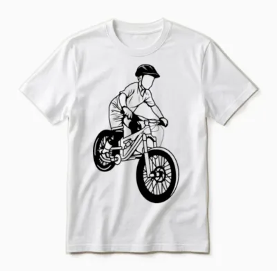 Mountain Biking Boy Unisex T-Shirt - White