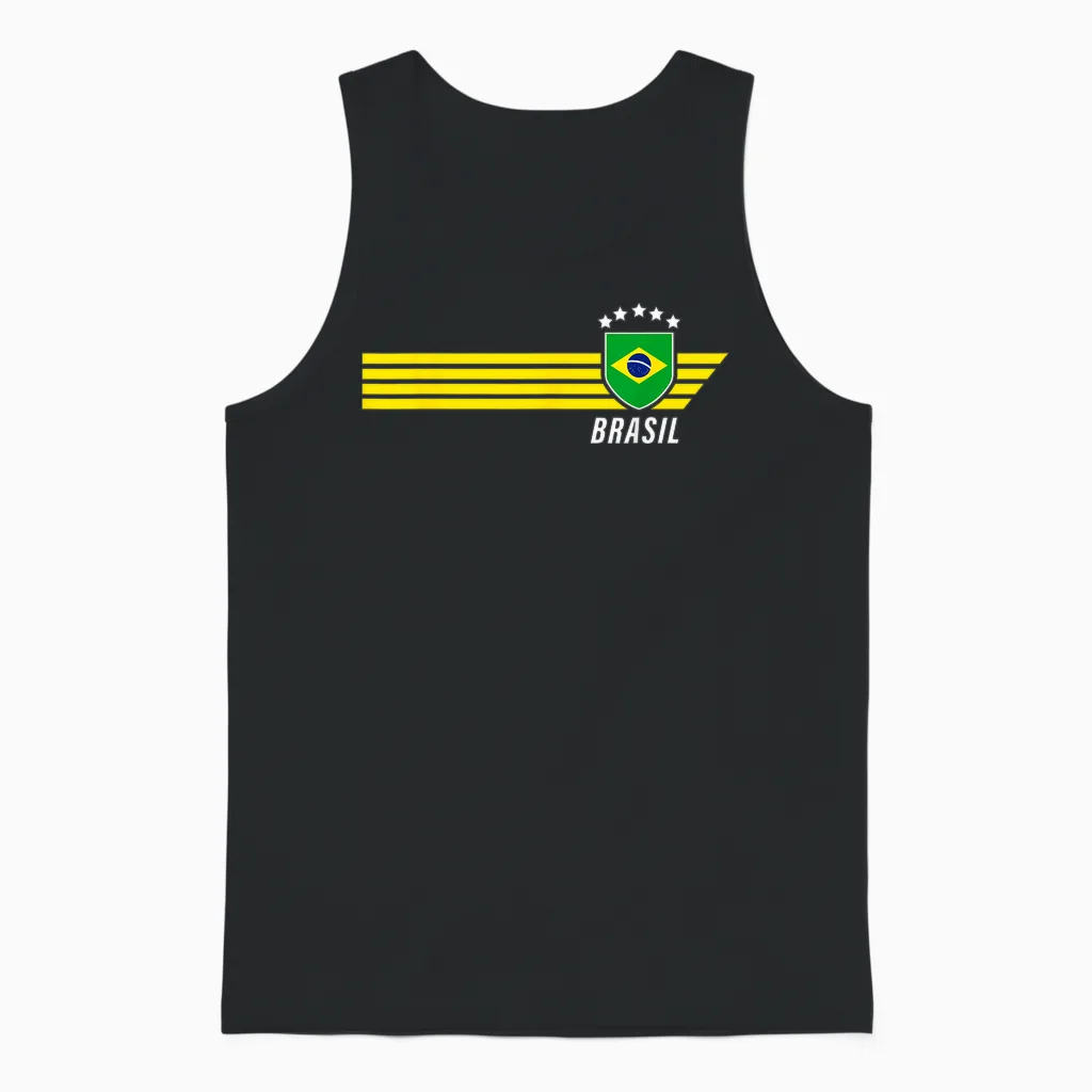 Brasilien Brasilien Seleção Brazilian Fußball Fan Trikot Unisex Tank Top in Black