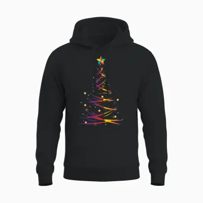 Christmas Fir Tree Unisex Hoodie - Black
