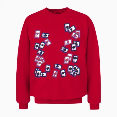 Playing Card Card Game Board Game Unisex Sweatshirt - Red