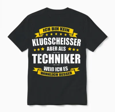 Ich Bin Kein Klugscheisser Techniker Prüfung Abschluss Unisex T-Shirt - Black