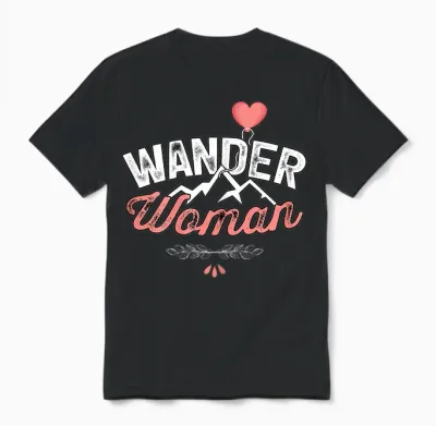 Berge Shirt Wander Woman T-Shirt Women's Hiking Outfit Funny T-Shirt, Black Unisex T-Shirt - Black