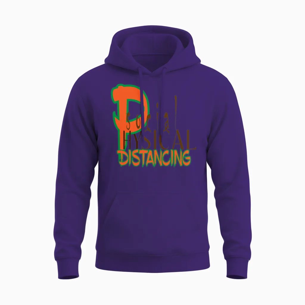 Social / Physical Distancing Unisex Hoodie in Purple