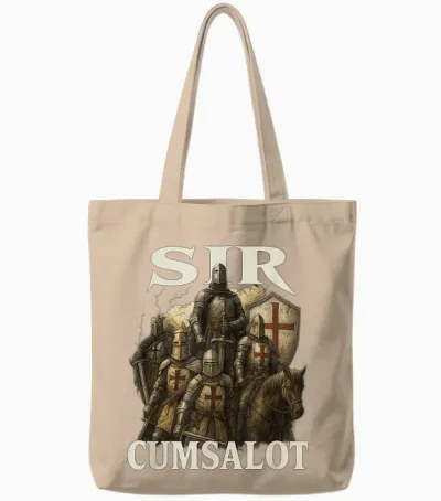 Sir Cumsalot Lustiges Gen Z Brainrot Raunchy Meme Unhinged Y2k Tote Bags - Natural