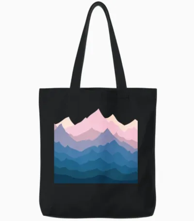 Minimalist Landscape 12 Tote Bags - Black