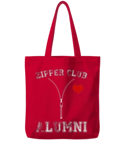 Zipper Club Alumni Open Heart Surgery Survivor Tote Bags - Red