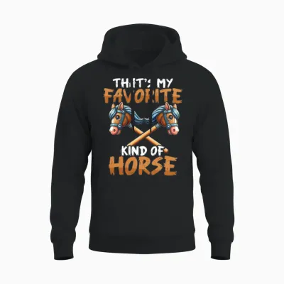 Funny Hobby Horsing Cute Hobby Horse for Girls Unisex Hoodie - Black
