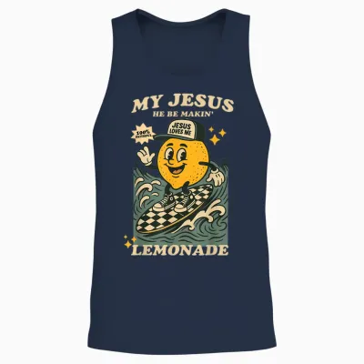 Life Gave Me Some Lemons but My Jesus He Be Making Lemonade Unisex Tank Top - Navy