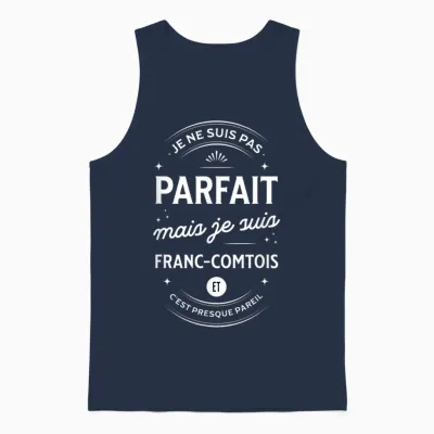 Franc-Comtois Gift Idea Humour Franche-Comté France T-Shirt, Black, S Unisex Tank Top - Navy