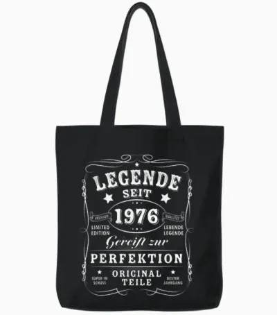 1976 Birthday Man 50th Decoration Funny 50s 50th Birthday Tote Bags - Black