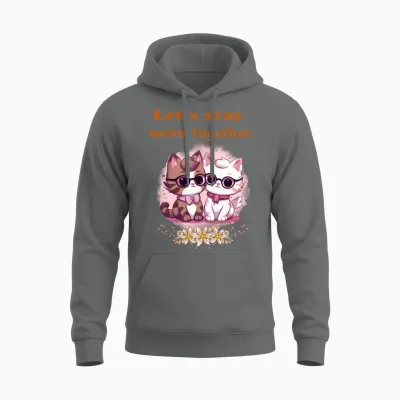 Funny Cat Comic Quote on Love & Hipster Unisex Hoodie - Graphite Heather