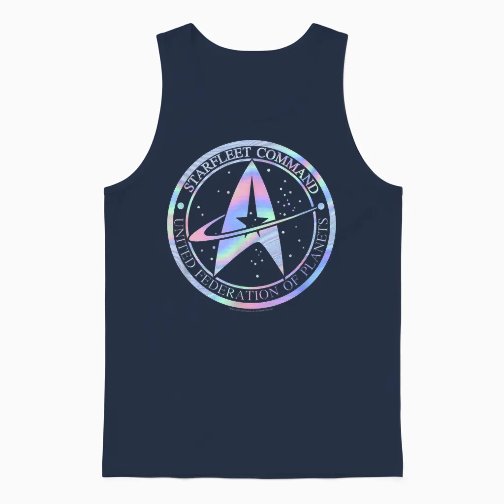 Star Trek Starfleet Command Hologram Fill Unisex Tank Top in Navy