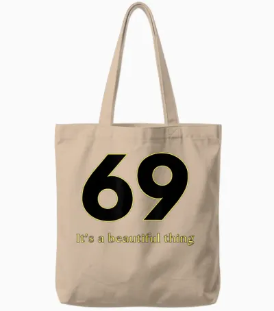 Funny Sex Quote Gifts - 69 Sex Positions T-Shirt, Black, S Tote Bags - Natural