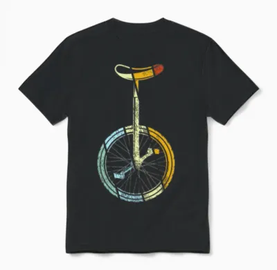 Unicycle Retro Unisex T-Shirt - Black