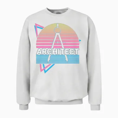 Architect Architecture Retro Unisex Sweatshirt - White