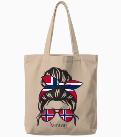 Norwegisches Mädchen Norwegen Wurzeln Norwegen Flagge Tote Bags - Natural