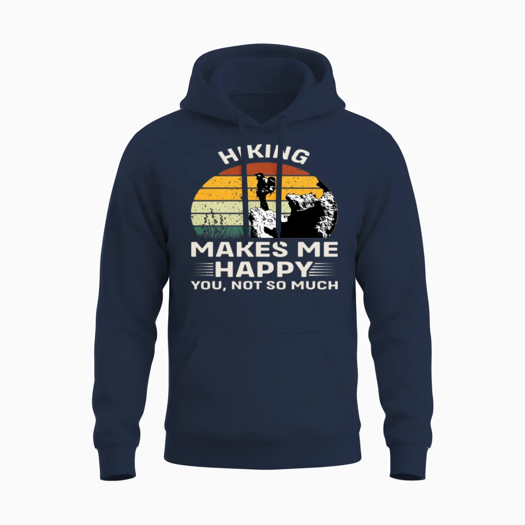 Hiking Make Me Happy & Outdoors Unisex Hoodie in Navy