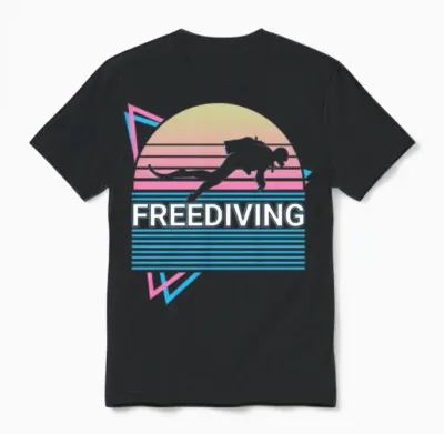 Freediving Freediver Retro Unisex T-Shirt - Black