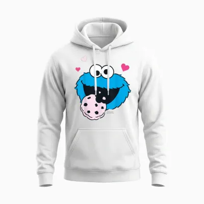 Sesame Street - Cookie Monster Unisex Hoodie - White