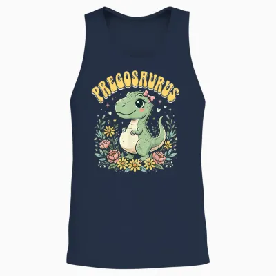 Pregosaurus Enceinte Maman Dinosaure Unisex Tank Top - Navy
