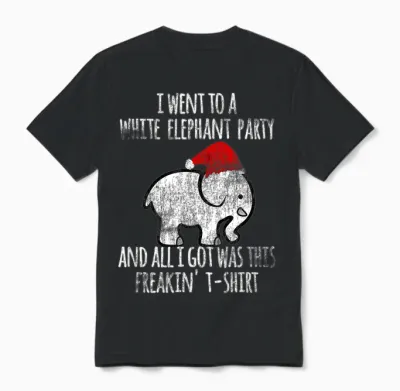 White Elephant Christmas Fun T-Shirt Gift Exchange Contest Unisex T-Shirt - Black