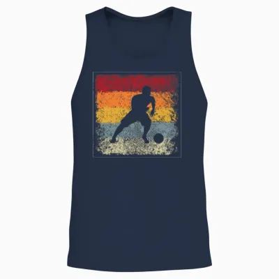 Soccer Retro Unisex Tank Top - Navy