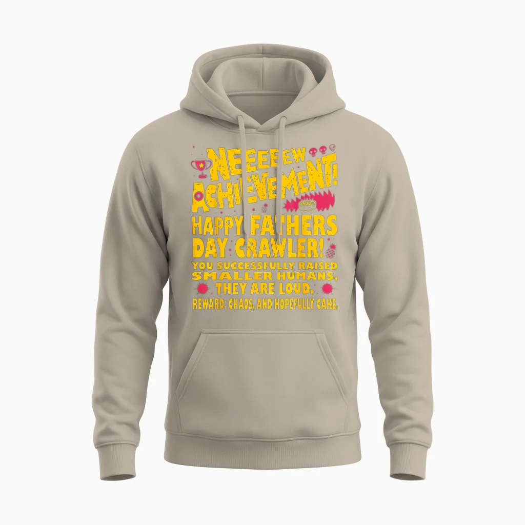 Happy Fathers Day Crawler New Achievement Gamer Dad Usa Unisex Hoodie in Sand