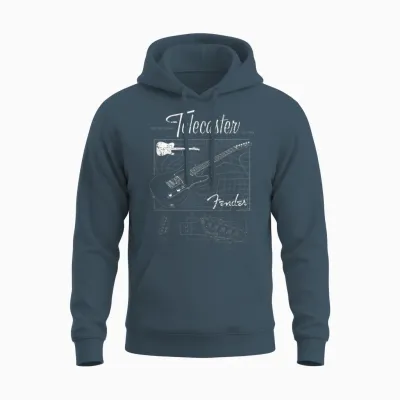 Fender the Original Telecaster Guitar Schematic Unisex Hoodie - Dark Heather