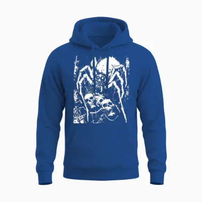 Crust Punk Spider Horror Creepy Edgy Goth Grunge Weirdcore T-Shirt, Black Unisex Hoodie - Royal
