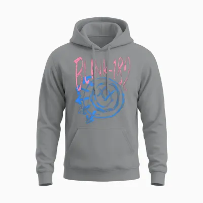 Official Blink-182 Smiley Unisex Hoodie - Sport Grey
