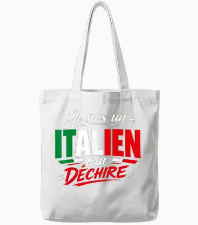 Je Suis Un Italien Qui Déchire Humour Italie Cadeau Tote Bags - White