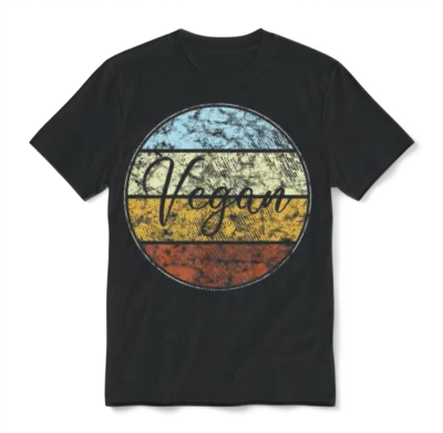 Vegan Retro Unisex T-Shirt - Black