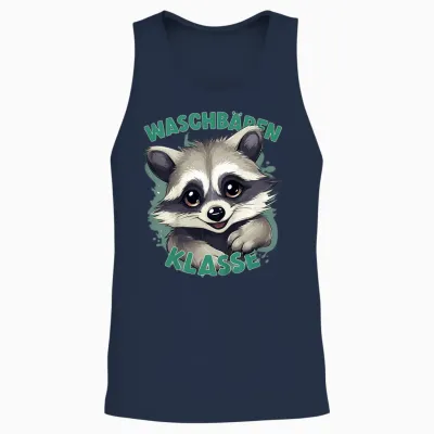 Children's Raccoon Class in Primary School T-Shirt, Black Unisex Tank Top - Navy