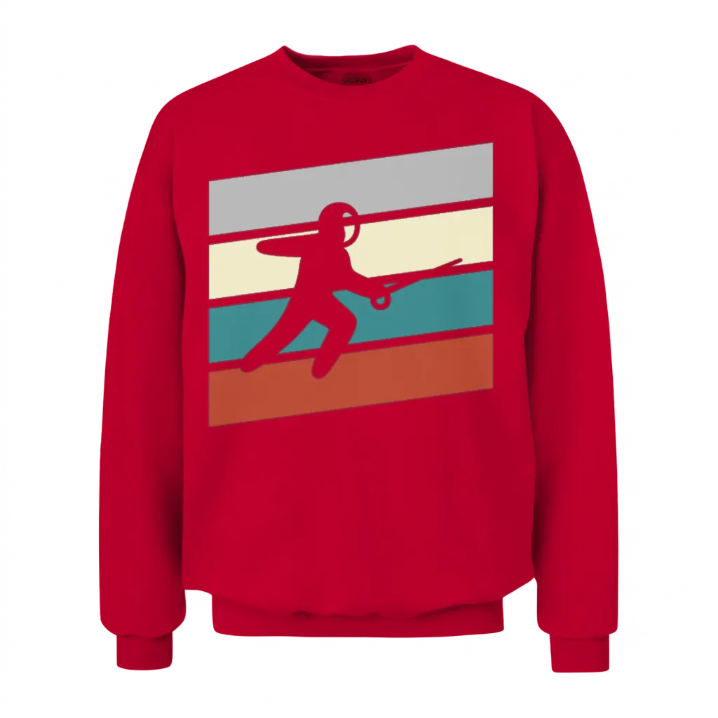 Fencing Retro Unisex Sweatshirt - Red