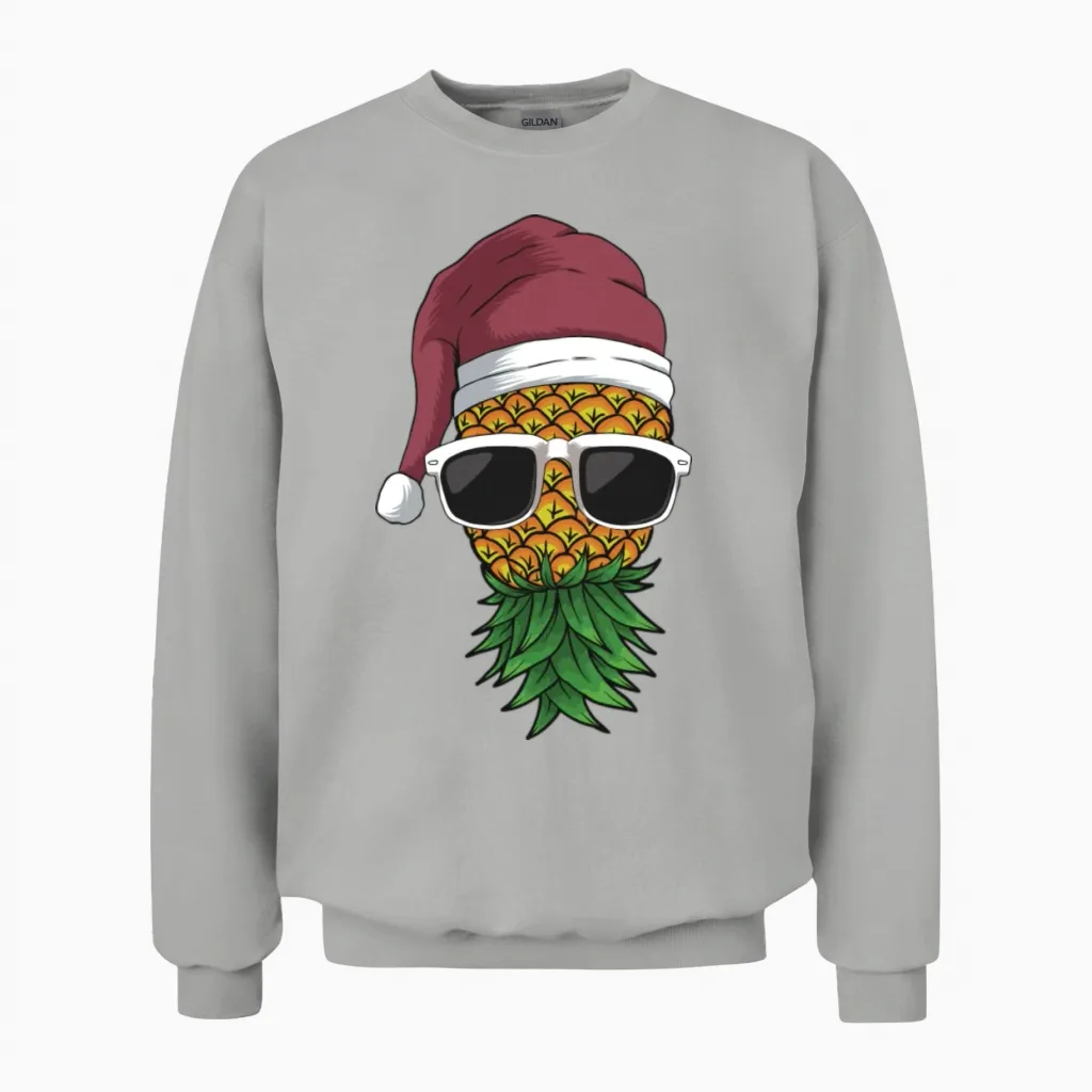 Funny Swinger Party Christmas Cartoon Unisex Sweatshirt in Ash