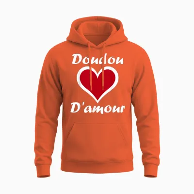 Chéri Nickname Doudou Father's Day Dad Love Comforter T-Shirt, Black, S Unisex Hoodie - Orange