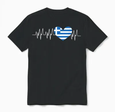 Griechenland Geschenk Flagge Greece Grieche Hellas Athen Unisex T-Shirt - Black