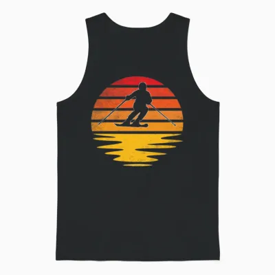 Ski Retro Unisex Tank Top - Black