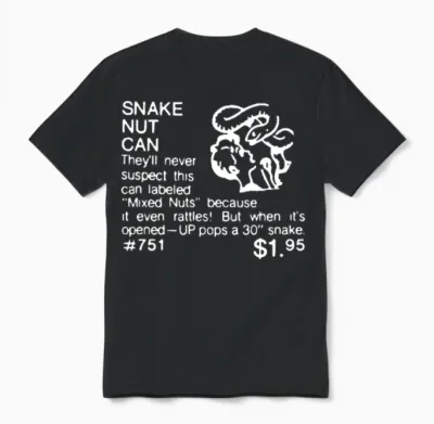 Snake Nut Can - W Unisex T-Shirt - Black