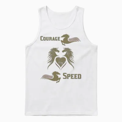 Horse Courage and Speed Unisex Tank Top - White